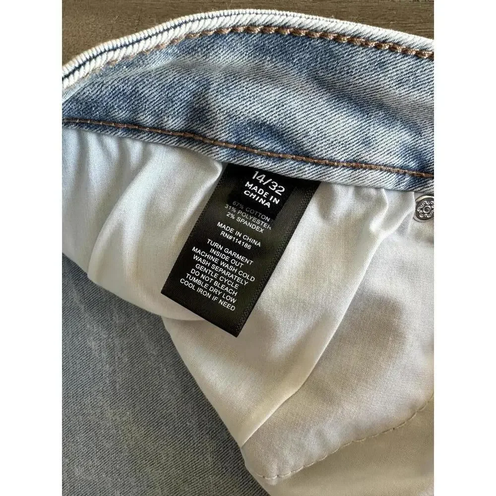 FRYE High Rise Straight Leg Light Wash Denim Jeans Women’s size 14/32 - Picture 8 of 15